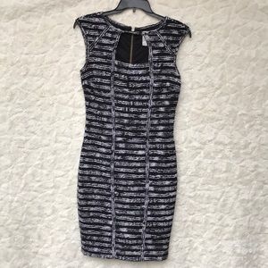 EUC Caché Fitted Black/Gray Dress Sz8